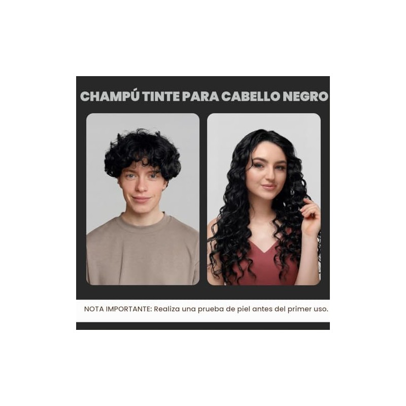 YOURTONE Tinte para El Cabello Negro Natural Champú Instantáneo y