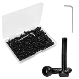 185Pcs M3 x 16mm Hex Socket Head Cap Screws Bolts, Class 12.9 Alloy Steel, Black Oxide Finish, Allen Socket Drive, Fully Threaded, with 1Pc Hex Spanner, Thread Pitch 0.5 mm