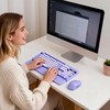 Hamile Wireless Keyboard and Mouse Combo, Retro Typewriter Style, Purple