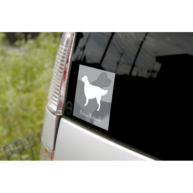 Golden Retriever Dog Sticker Premium Silhouette Gray Medium MK-2