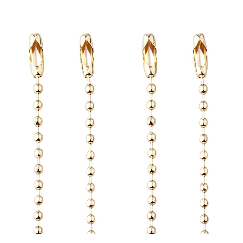 200pcs Connector Clasp Ball Chains Keychain Tag 2.4mm Bead 100mm/3.9”