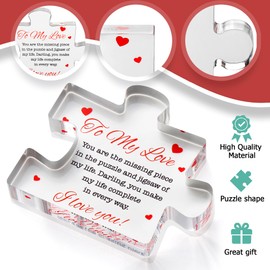 I Love You Gifts for Her, Him - To My Love Acrylic Block Puzzle Paperweights 4.1 x 3.5 inch - I Love You Gifts for Men, Women - Birthday, Anniversary, Valentine's Gift for Husband, Wife, Boyfriend