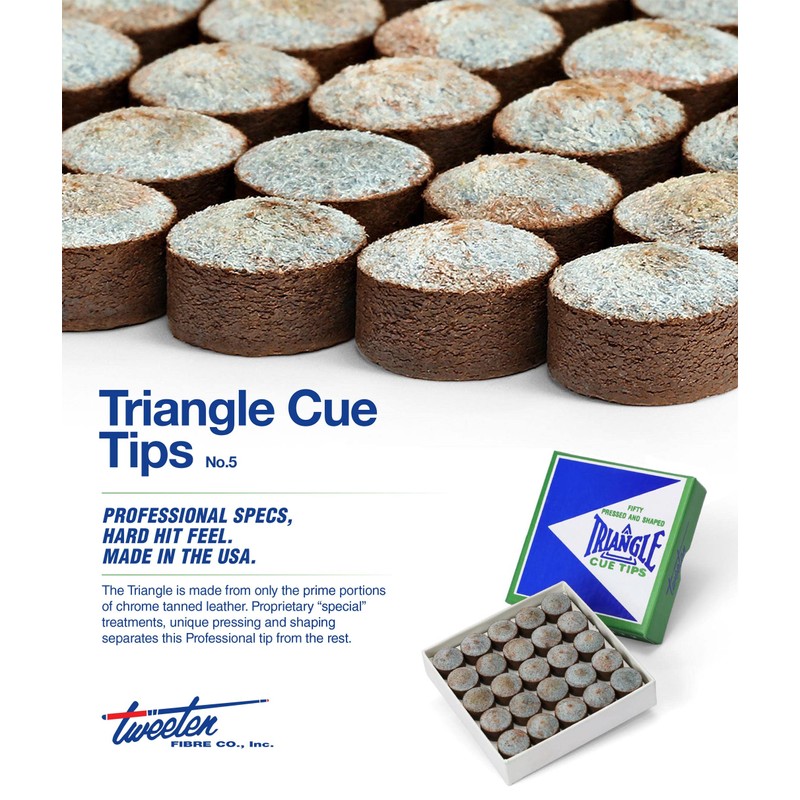 Tweeten Triangle Billiard Pool Cue Tips - 14 mm, Pack