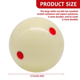FORYNXHWIN Billards Ball, 57.2mm Snooker Practice Ball, Billards White Cue Ball With Red Dots, Resin Cue Pool Ball Standard Training Ball 6 Dot Practice Snooker Cue Ball Game Room Leisure Sports