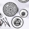 Lechoo Melamine Dinnerware Sets-12pcs Melamine Plates and Bowls Set, Unbreakable,