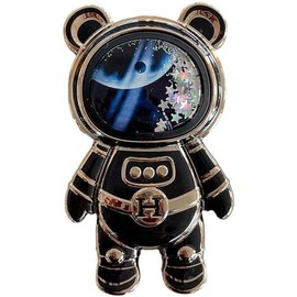 4Pcs Black Cute Phone Stand Holder,Astronaut Phone Holder,Hidden Kickstand for Desk,Adjustable Tablet Phone Ring Stand with 3D Moving Star Sequins,Gift for Women Cell Phone Stands Accessories