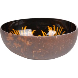 ChezMax Natural Coconut Bowl Mother of Pearl Inlaid Shell Bowls Key Bowl for Entryway Table Candy Container Nuts Holder Fruits & Dry Snack Storage Bowl Round Handcrafted Bowl for Decoration