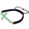 My Daily Styles Gold-Tone Cross Turquoise-Tone Blue Green Beaded Adjustable