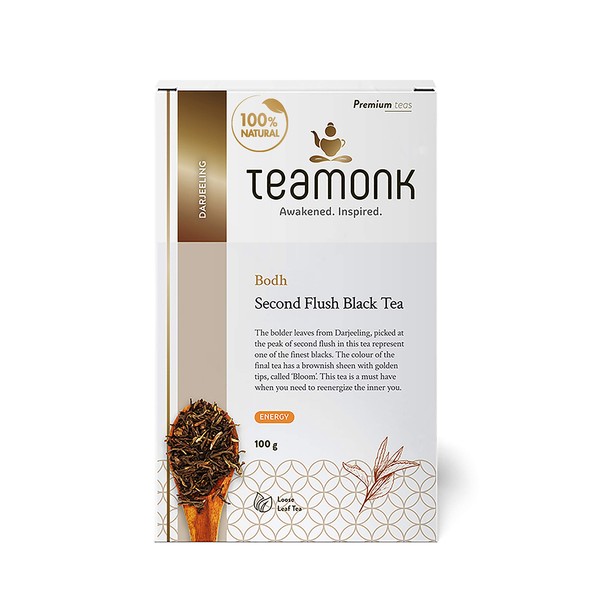 Teamonk Global Bodh Second Flush Black Tea | Darjeeling | Organic| USDA Certified | 100 GMS | 3.5 oz | 50 Cups | Pure Black Tea