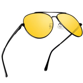 ANYLUV Sunglasses Men's Polarised Updated Sunglasses Women with UV400 Protection Metal Frame CAT3, An11 Black/Yellow