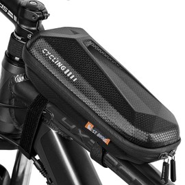 ZIMAOER Bicycle Frame Bag Hard Shell - 1.5L Waterproof Top Tube Bag with Reflector & Quick Release, EVA PU Carbon Bicycle Bag Frame for MTB Road Bike Gravel Bike