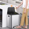 8 Gallons/30 L Dual Trash Can with Lid, Stainless Steel