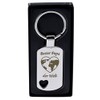 Keyring with Heart Cut-Out and Engraving "Bester Papa der Welt"