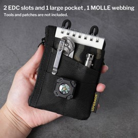 VIPERADE VE18-S Small EDC Bag Mini EDC Pocket Pouch Tool Organiser, Small EDC Organiser Tool Bag with 6 Pockets, EDC Organiser Bag for Men, Small Multitool Pockets Organiser Black Camouflage