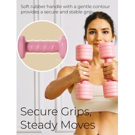 kure.fit Adjustable Dumbbell Set｜2LB 3LB 4LB 5LB Light Hand Weights for Women｜One-Twist Weight Adjustment｜Non-Slip Curved Grip Handle｜Free Weights for Home Gym, Rehab, Pilates, Yoga, Strength Training