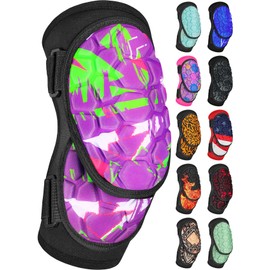 Penveer Baseball Elbow Guard Softball, Adult & Youth Softball Elbow Guard Baseball with Adjustable Strap (Purple Texture, Y)