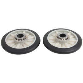 2 Pieces 349241T Dryer Drum Roller, 691366 Idler Pulley, 341241 Drum Belt & 8066184 Motor Pulley Replacement for Whirlpool TGDL400BW2 Dryer - Compatible with 3397590 & WP691366 & 8066065 & WP8066184