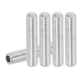 PATIKIL 20 Pcs Hex Socket Grub Screw, M5x25mm Flat Point Grub Bolt 304 Stainless Steel Head Socket Set Screws for Door Handles Light Fixture Repair