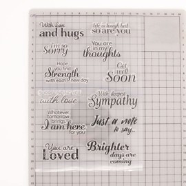 KWELLAM Words With Love and Hugs Get Well Soon With Deepest Sympathy Clear Stamps for Card Making Decoration and DIY Scrapbooking 21092806