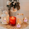 Eywamage Pink Flameless Wax Tealights with Remote Timer, Flickering LED