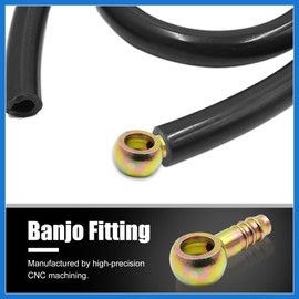 VekAuto 3/8" 10mm ID Hose Barb 14mm Banjo Fitting Fuel Brake Line Adapter Auto Accessories
