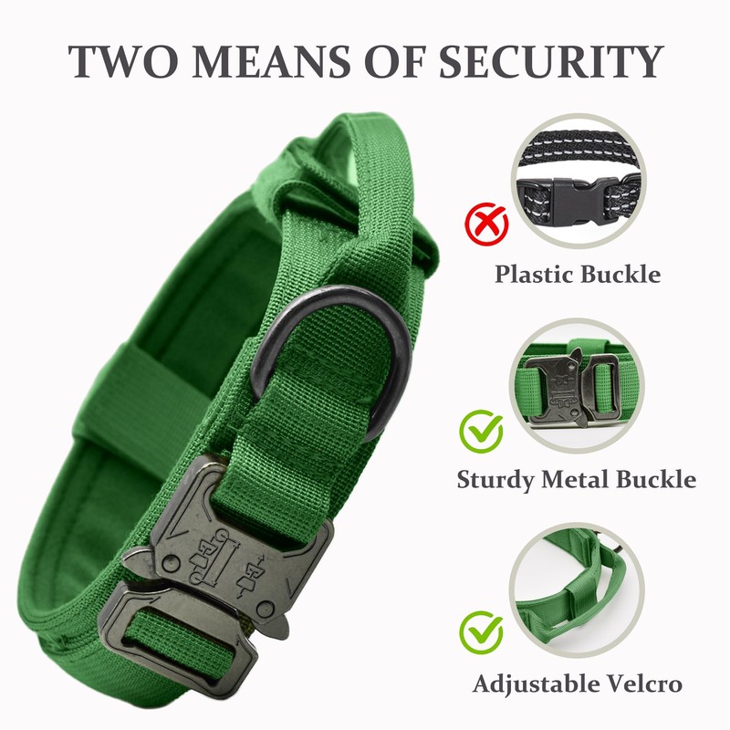 Tactical Dog Collar, Adjustable Military Training Nylon Dog Collar with