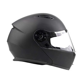 Typhoon TH158 Adult Modular Motorcycle Helmet DOT Dual Visor Full Face Flip-up - Matte Black Small