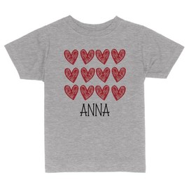Hearts Anna Toddler Kids T-Shirt 3T Heather Grey