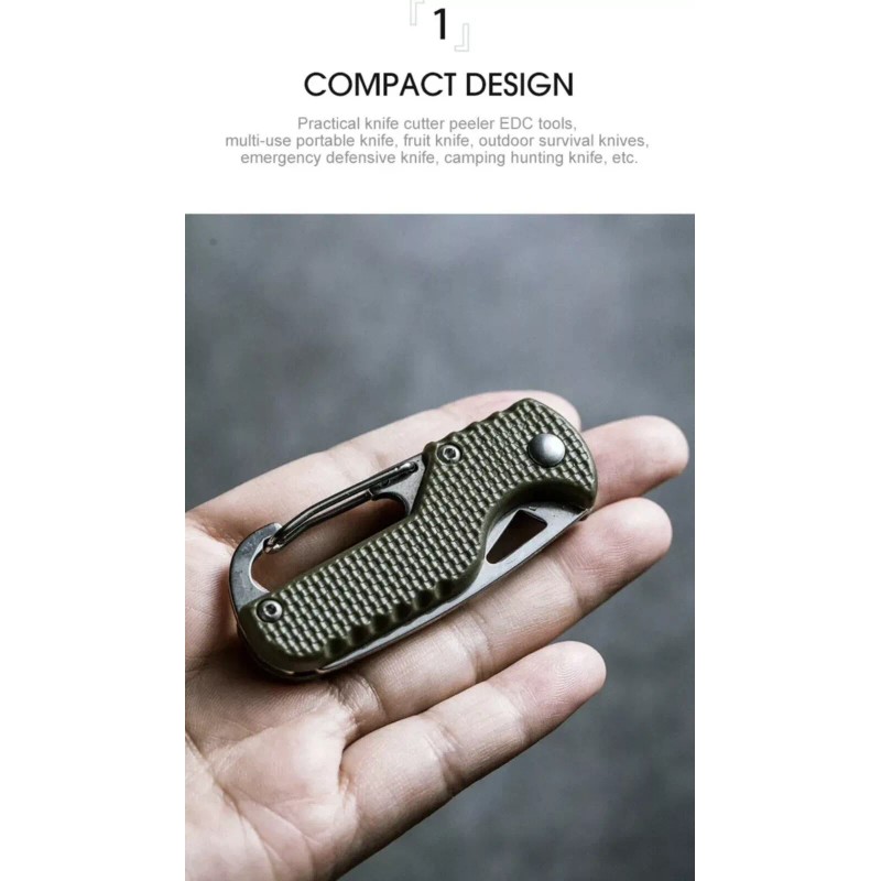 ITOKEY MultiTool Keychain Knife, Small Pocket Strap Cutter, Razor Sharp