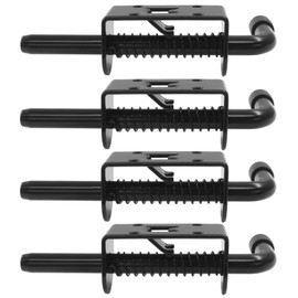 Aoserge 4pcs 5 inch Spring Loaded Barrel Bolt Latch Pin, Outdoor Solid Hardware Latch Made of Carbon Steel, Barrel Bolt for Doors, Cabinets, and Chests, Black Finish for Enhanced Durability