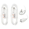 EP Paquete de 2 cables de extensión de enchufe plano
