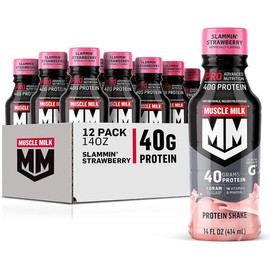 Muscle Milk PRO Series 40g Protein Shake, Slammin' Strawberry, 14oz (Pack of 12)