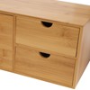 Bamboo Desk Organizer,Countertop Storage Cabinet with 3 Drawers Mini Tabletop