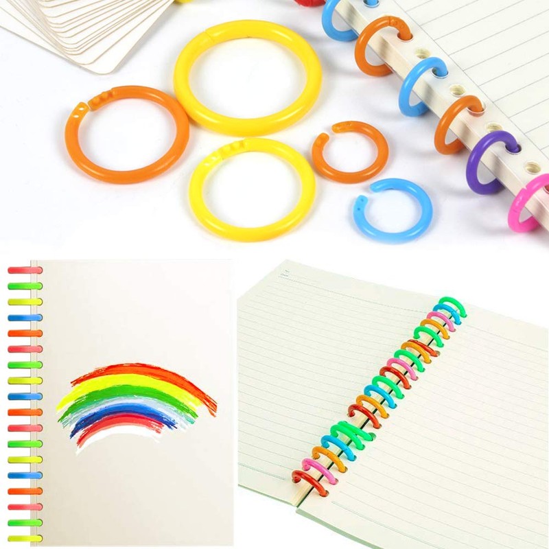 100PCS Plastic Loose-Leaf Ring, Multi-Color Notebook Binder Rings, DIY Tools