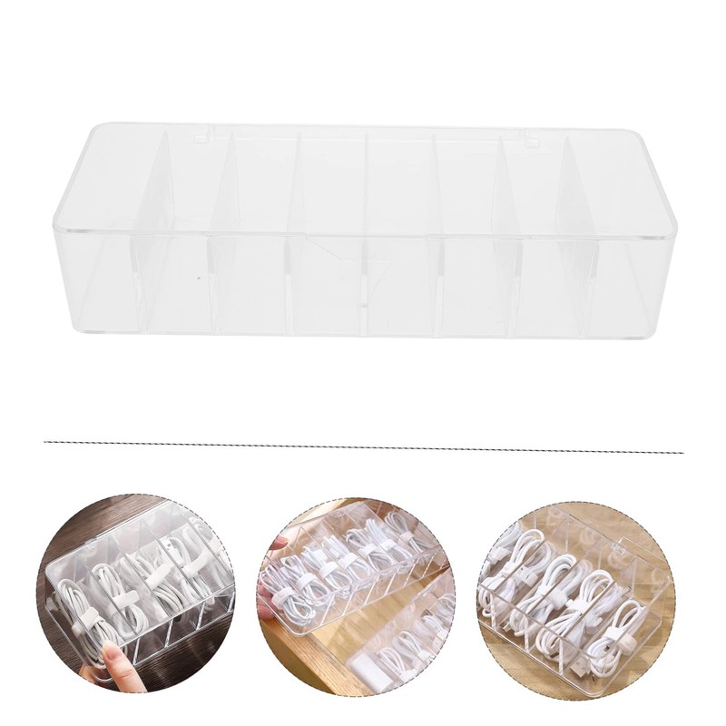 DOITOOL Electronics Organizer Box Compartments Cord Holder for USB Computer