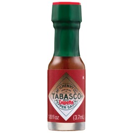 TABASCO® Brand Chipotle Pepper Sauce, Medium Hot Sauce, Mini Glass Bottles, Chipotle Peppers, Smoky & Smooth, Great for Travel, Gifts, Meat & More, 1/8 Oz Mini Bottles (Pack of 144)