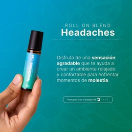 Kit de 3 Roll On Corporales de 10 ml. Aceites Esenciales Auxiliares para una calma reconfortante. Roll On Headaches B Life