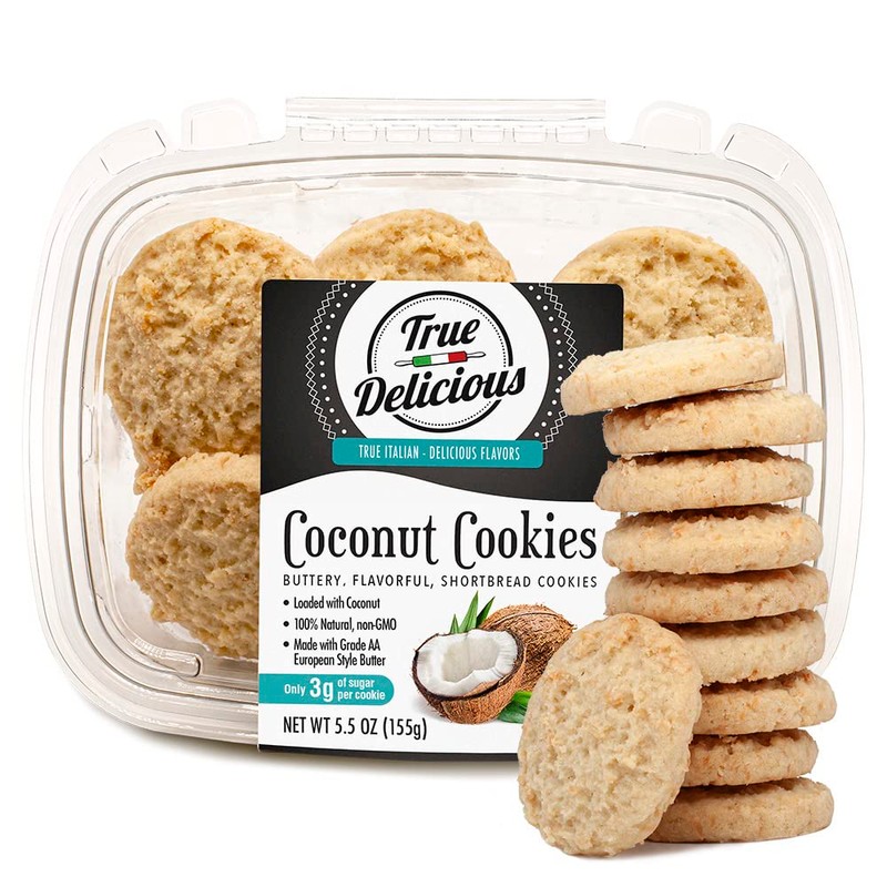 True Delicious SHORTBREAD COOKIES with Nuts, 6-pack collection, 2 containers