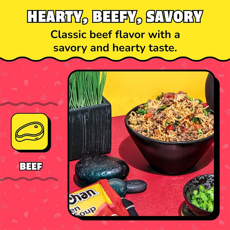 Maruchan Ramen Beef, Instant Ramen Noodles, Ready to Eat Meals,