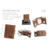 Slim Wallet Deluxe, Brown buffalo leather with zip pocket, rfid