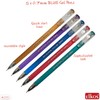 ELKOS BLUE Gel Pens, 0.7mm Fine Point, Pack of 5,