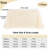 3D Satin Rosette Rectangle Tablecloth 90 x132 Inches Ivory Satin