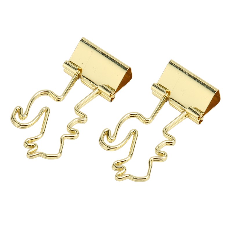 100 Pcs Binder Clips Gold Animal Shape Strong Clamping Force