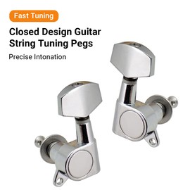 Solinder 6pcs Clavijas de cuerda de guitarra selladas Sintonizadores de bloqueo 3L3R Clavijas de afinación Sintonizadores de cuerda Sintonizador de guitarra acústica eléctrica Cabezales de máquina Perillas 3