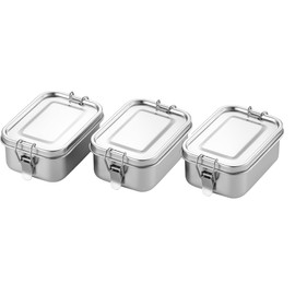 3-Pack 1200ml (40.6 oz) Stainless Steel Bento Lunch Box Containers with Lids - Waterproof Metal Food Storage for Kids and Adults - Snack Prep Trays and Tiffin Carriers