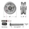 5 Inch V-Groove Steel Wheel, 7/8" Wide 90° Groove, Fits