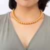 LUREME® Fashion Style Pearl Elastic Necklace Bracelet Dangle Earring Set-Orange(09000649-3)