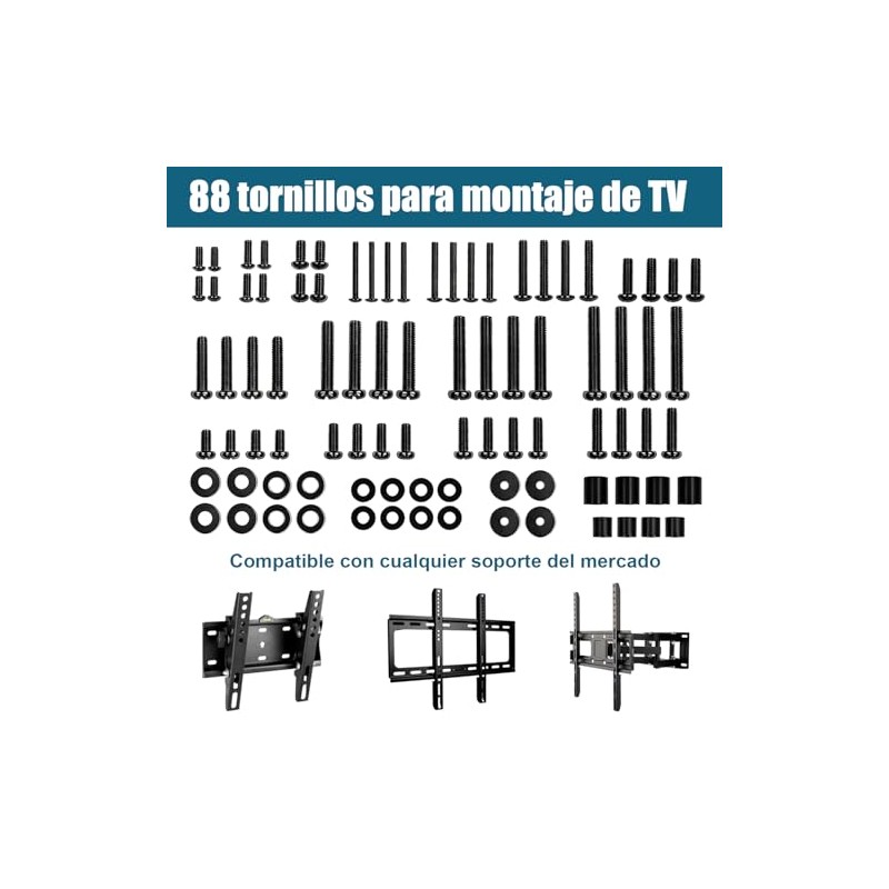 Tornillos Montaje Tv, Kit Universal de Tornillo M8 M6 M5