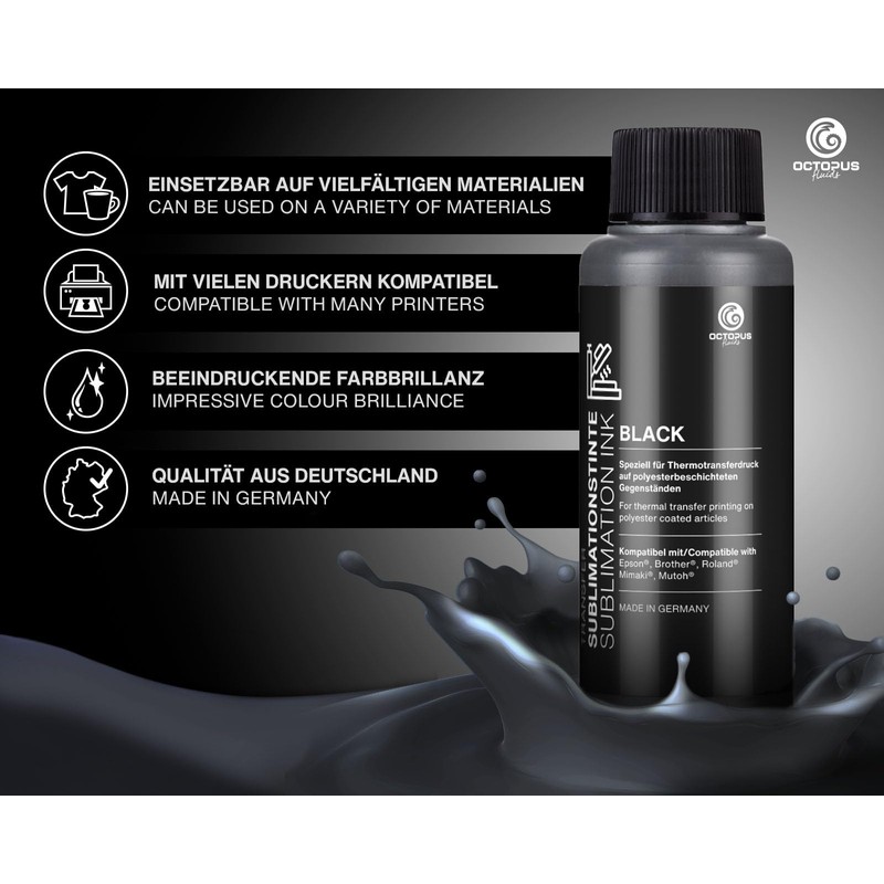 250 ml Sublimation Ink for Textile Printing, Transfer Printing, Sublimation