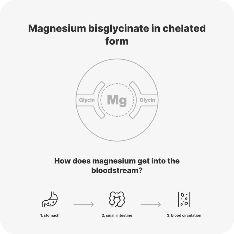 Vilgain Magnesium, Magnesium Bisglycinate for Proper Body Function, Optimally Used,